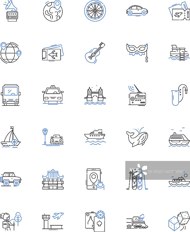 探险线性图标合集图片素材