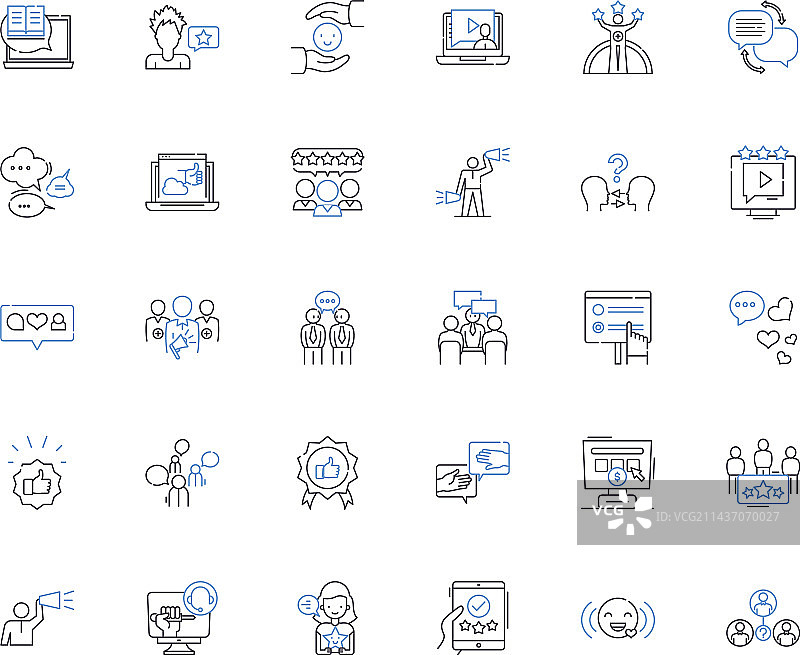 评估线性图标集合图片素材