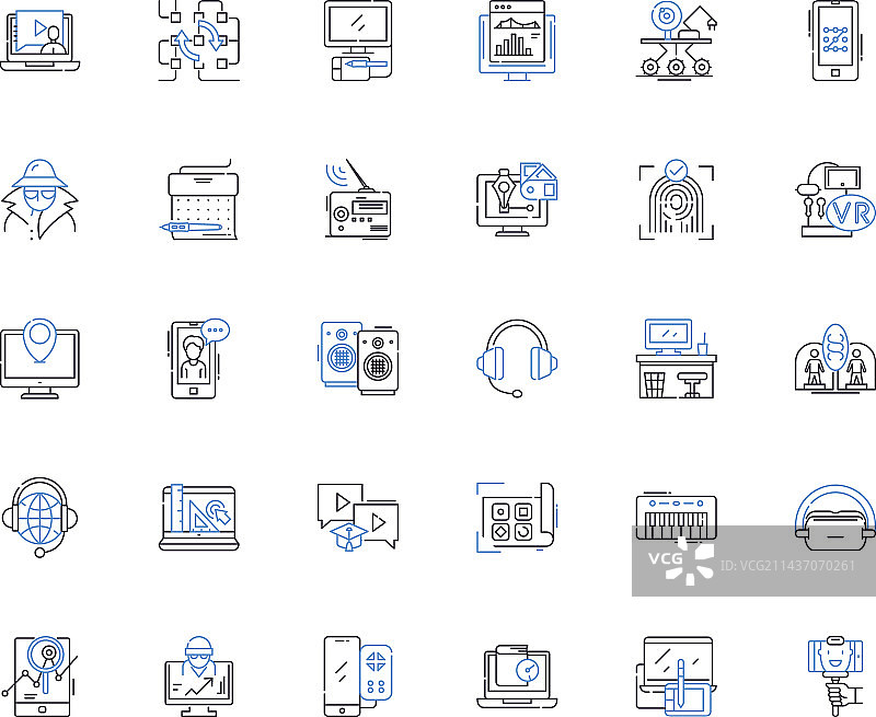 高科技产品线性图标合集图片素材