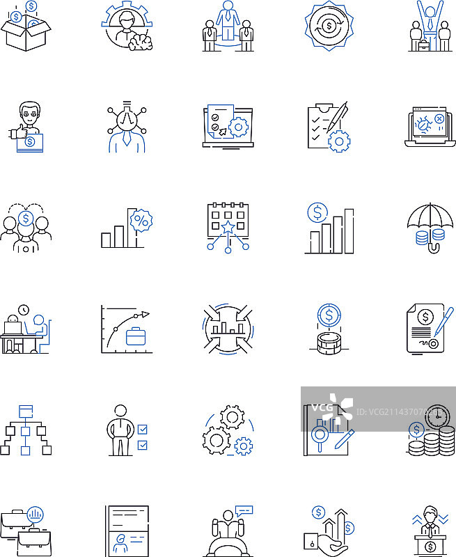 科技进步线性图标合集图片素材