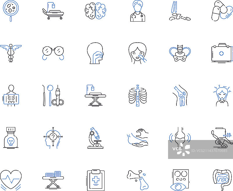 医疗中心健康系列线性图标图片素材
