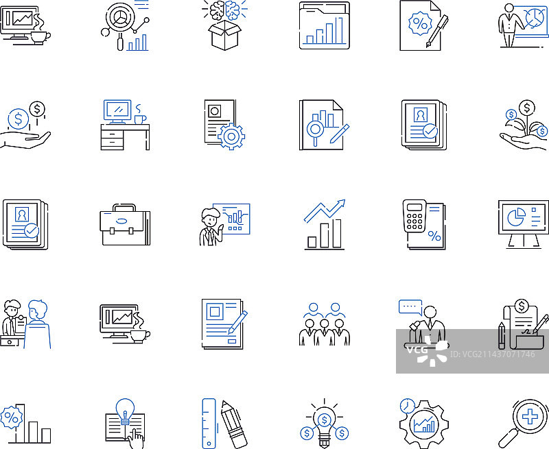 债券基金线条图标集合投资图片素材