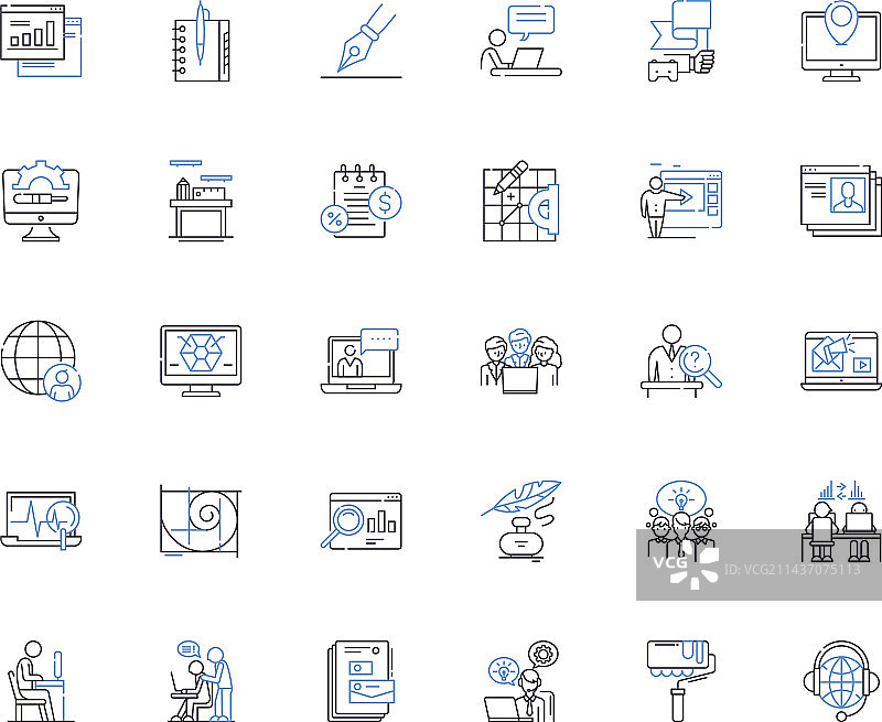 企业聚会线性图标合集图片素材