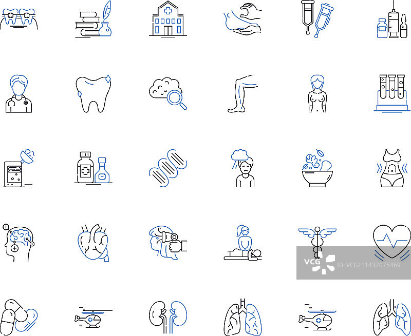 临床程序线性图标合集图片素材