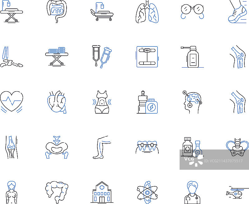 医疗设施线性图标合集图片素材