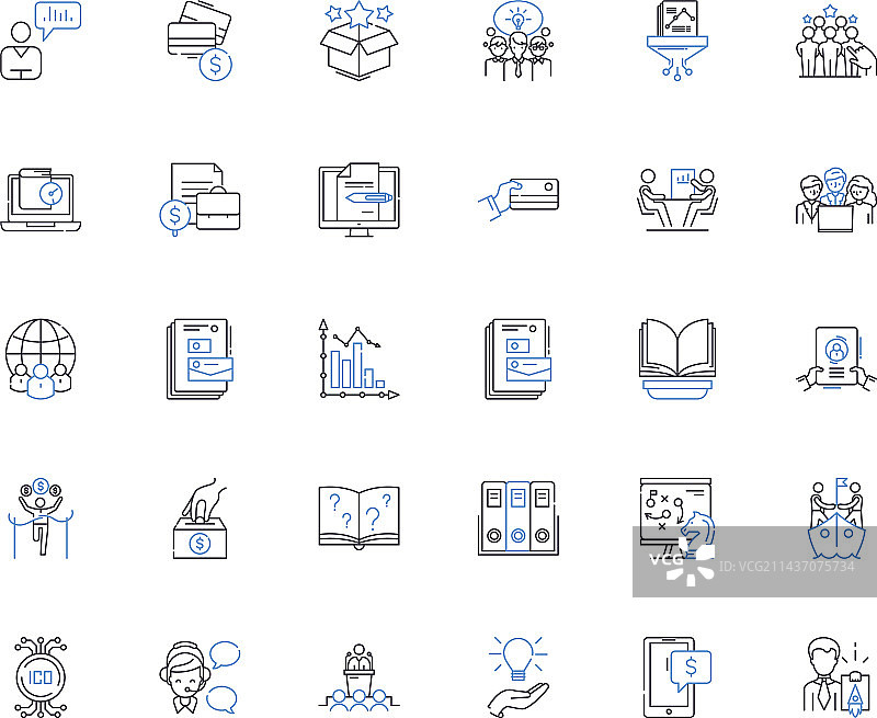 投资收益线条图标合集图片素材