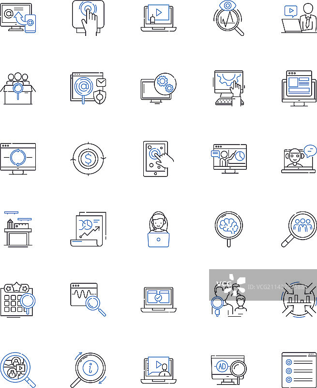 寻找线性图标合集：追求、探索图片素材