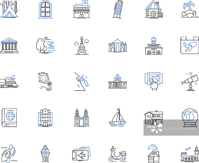 服务行业线性图标合集图片素材