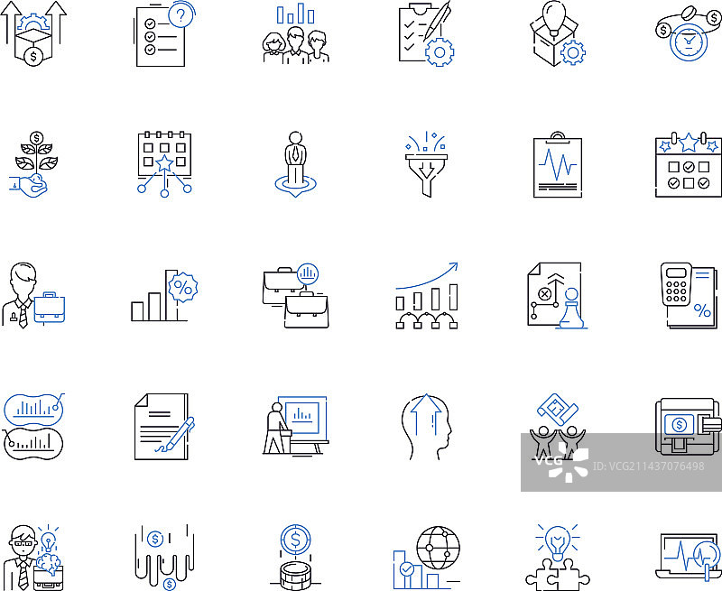 金融收益线性图标合集财富图片素材