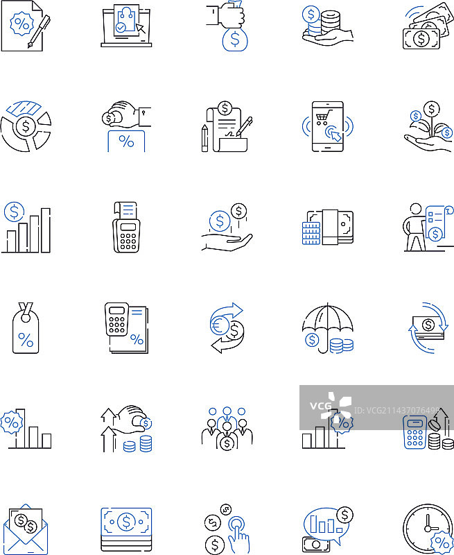 营销计划线性图标合集图片素材