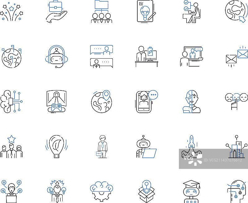 演变转型线性图标合集图片素材