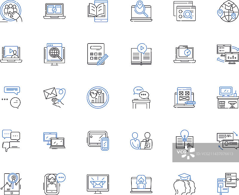 远程教育线性图标合集E图片素材