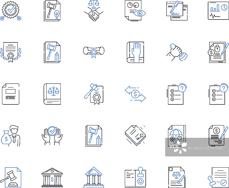 专业领域线条图标合集图片素材