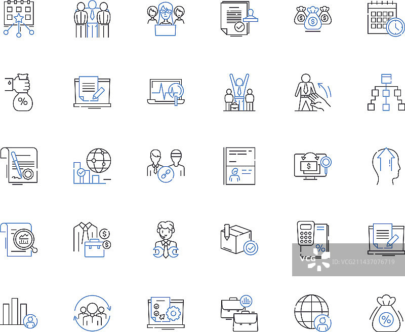 公司集团线性图标集合图片素材