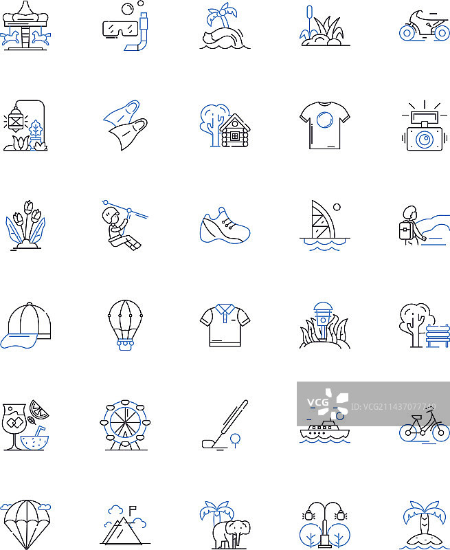 阳光线性图标合集图片素材