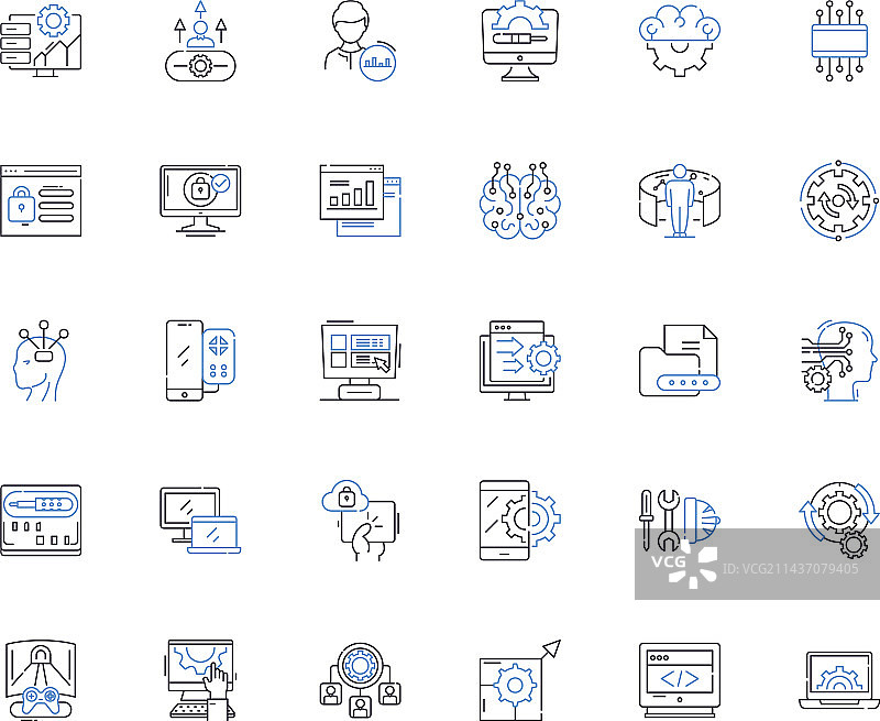 演讲发音线性图标合集图片素材