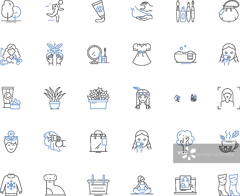 优雅的服装线条图标合集图片素材