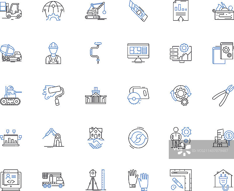 焊接切割制造者线性图标合集图片素材