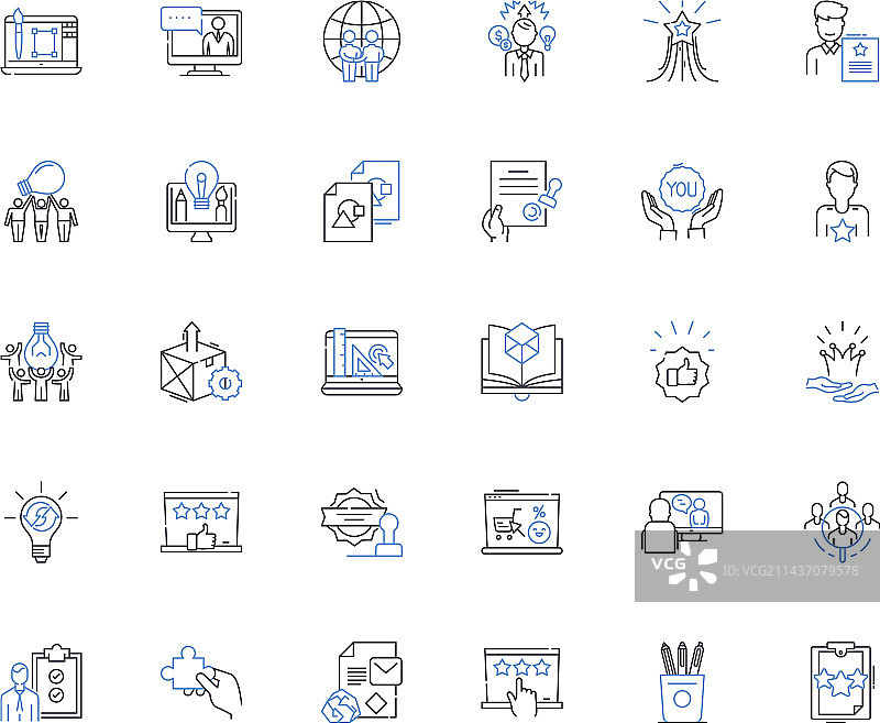 促销活动线性图标合集：折扣优惠图片素材