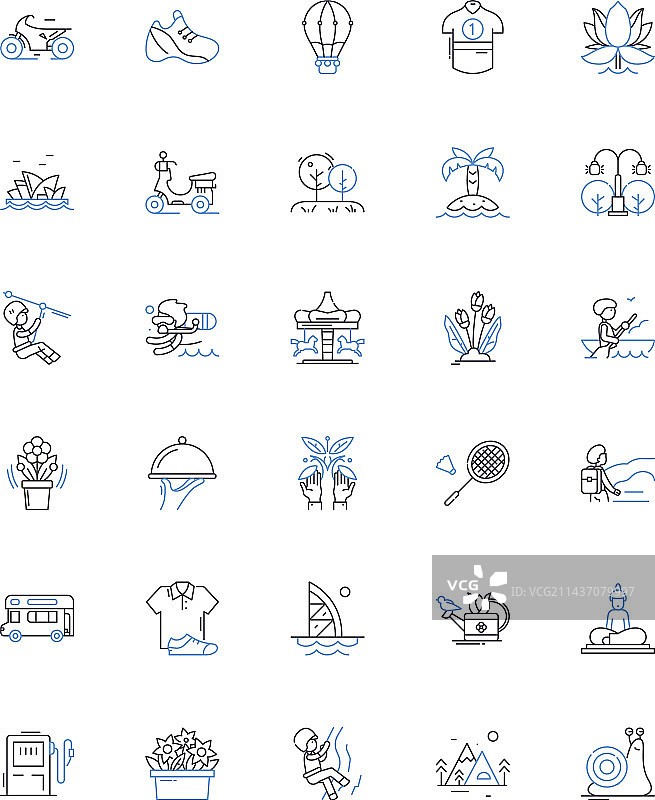 城市探索线性图标合集图片素材