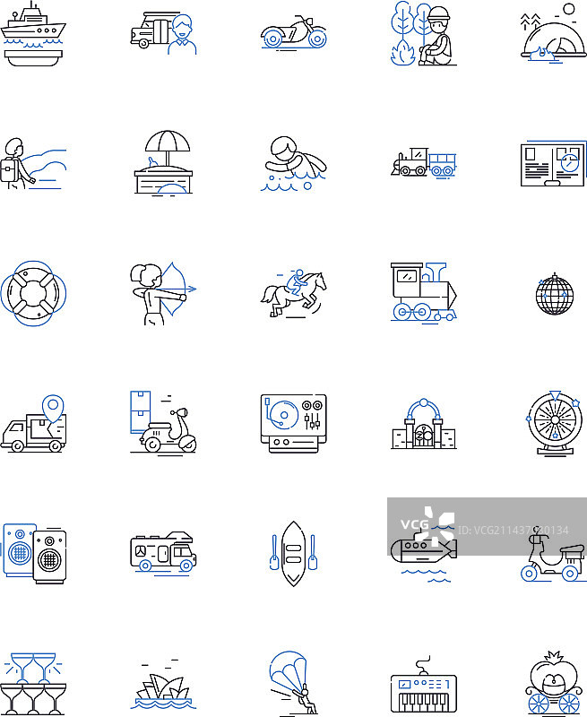 航海线路图标合集图片素材