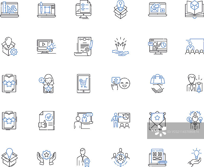 销售理念线性图标合集图片素材