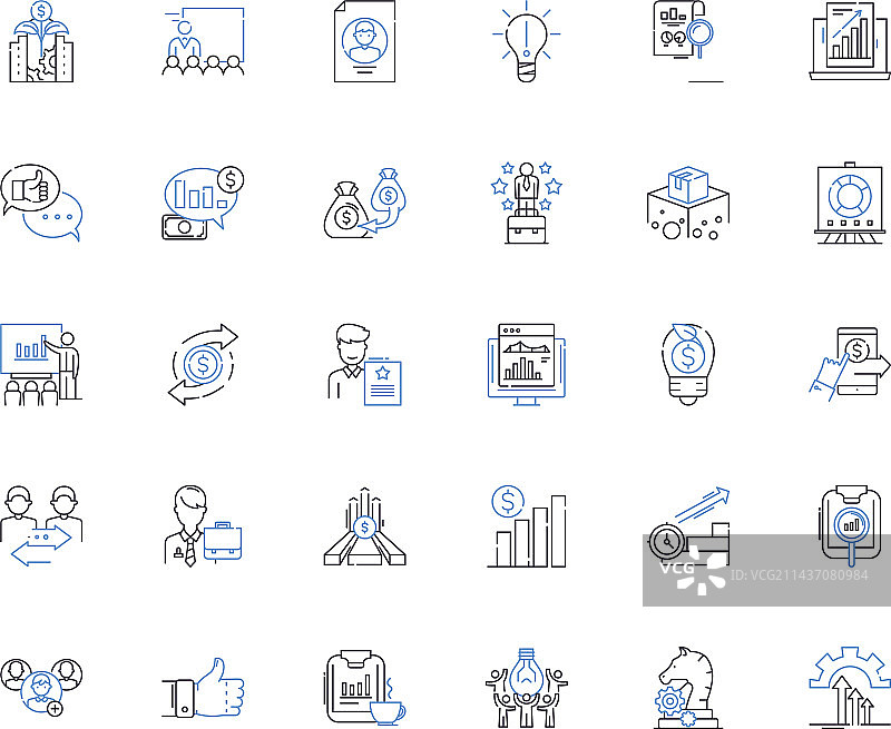 绩效线条图标合集图片素材