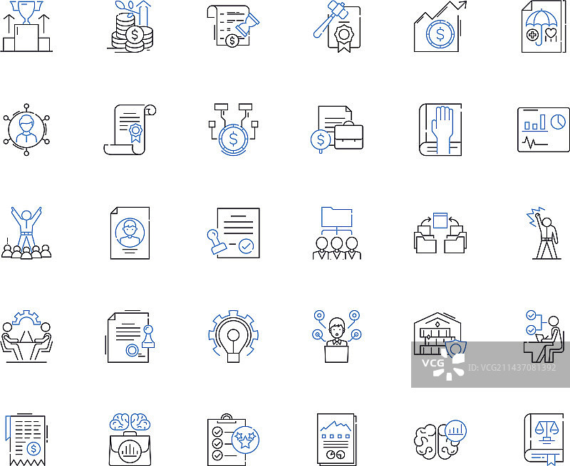 法律顾问线性图标集合图片素材