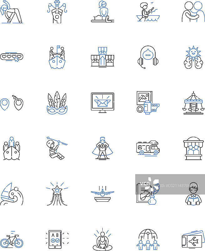 环球旅行者线性图标合集图片素材