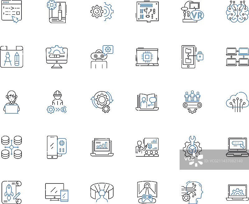软件程序线性图标集合界面图片素材