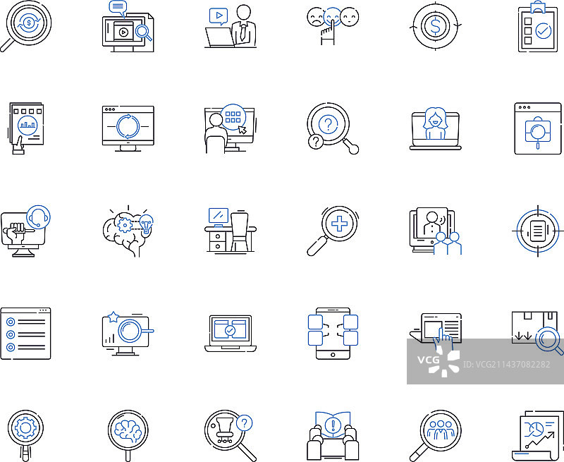 询问线性图标合集图片素材