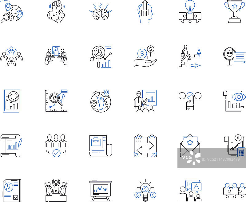 人口增长线性图标合集图片素材