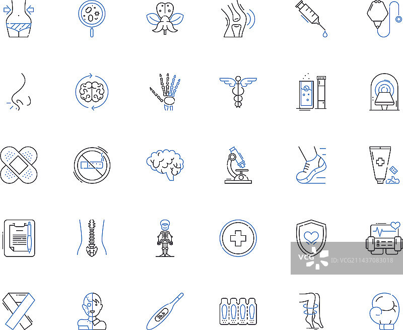 诊所治疗系列线性图标图片素材