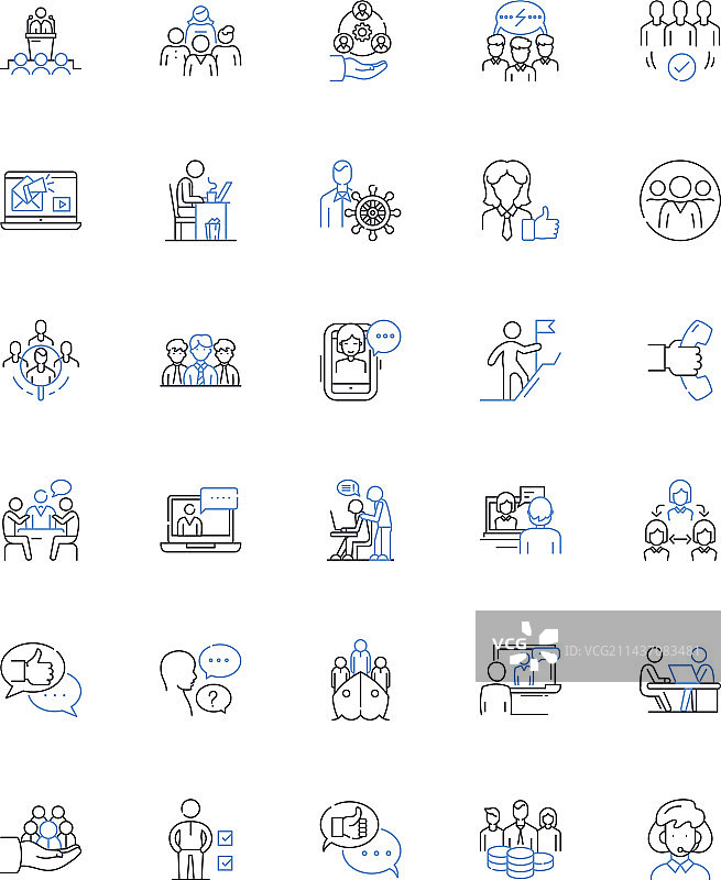 帮助个人线条图标合集图片素材