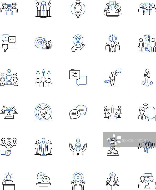 网络研讨会系列线性图标图片素材