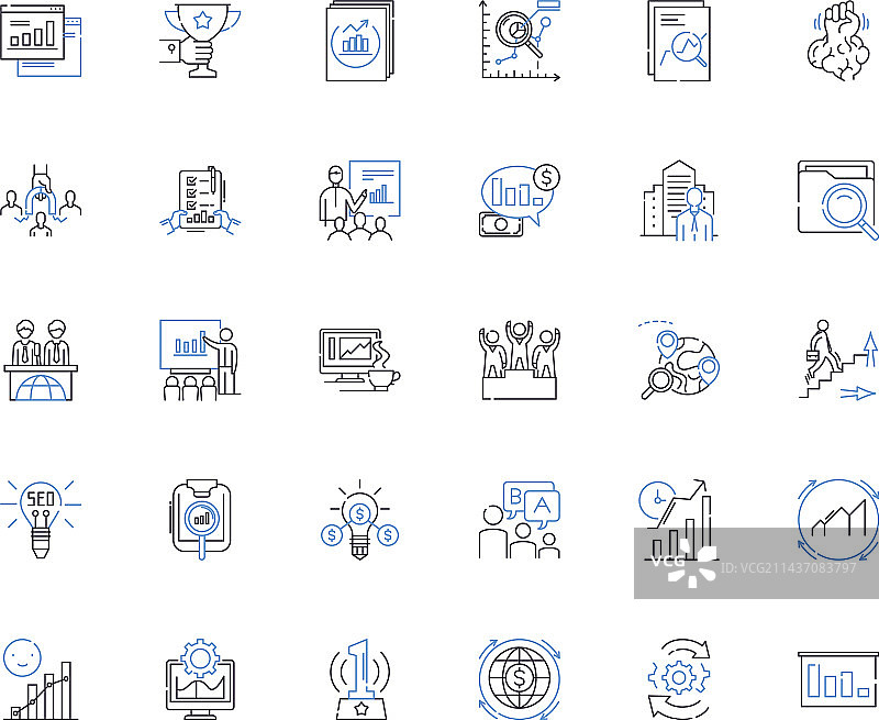 达尔文演变线性图标合集图片素材