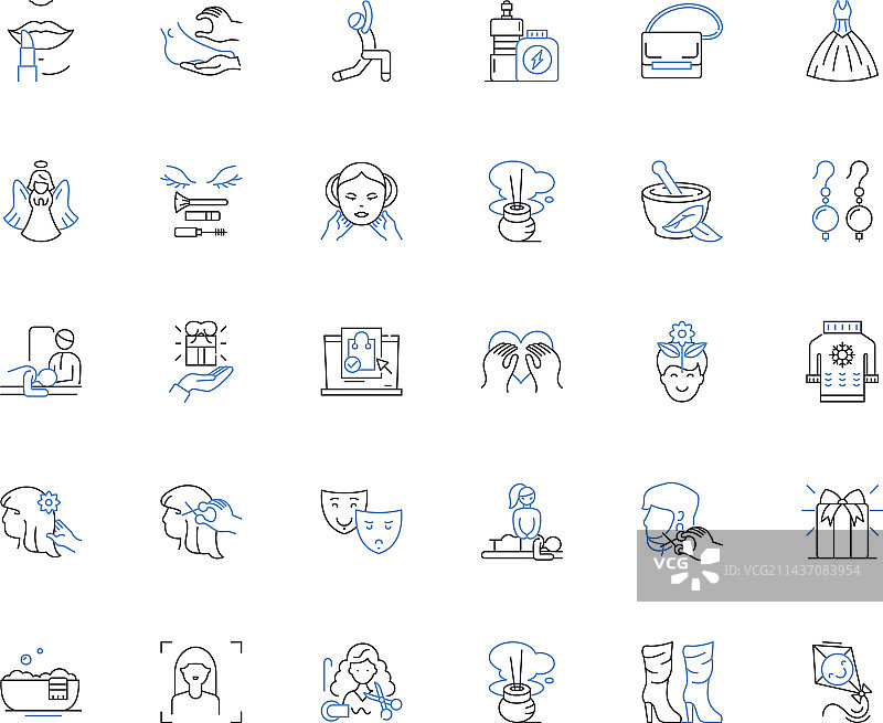 美甲沙龙线条图标美甲系列图片素材