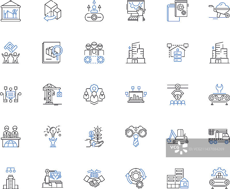 自动化装配线图标集合图片素材