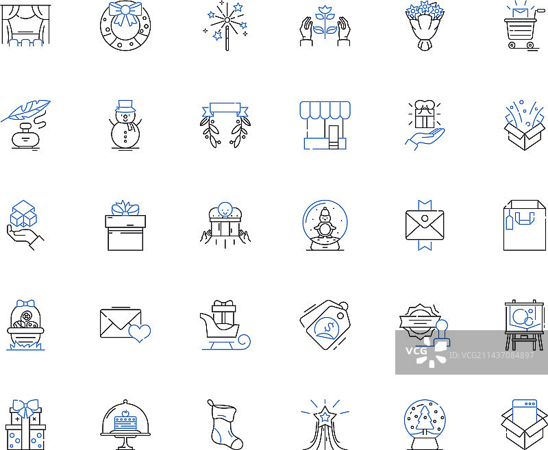 奖励礼品线性图标图片素材