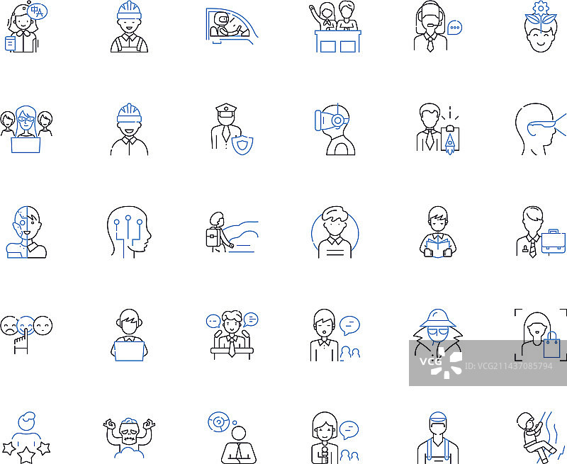 交替线条图标合集图片素材