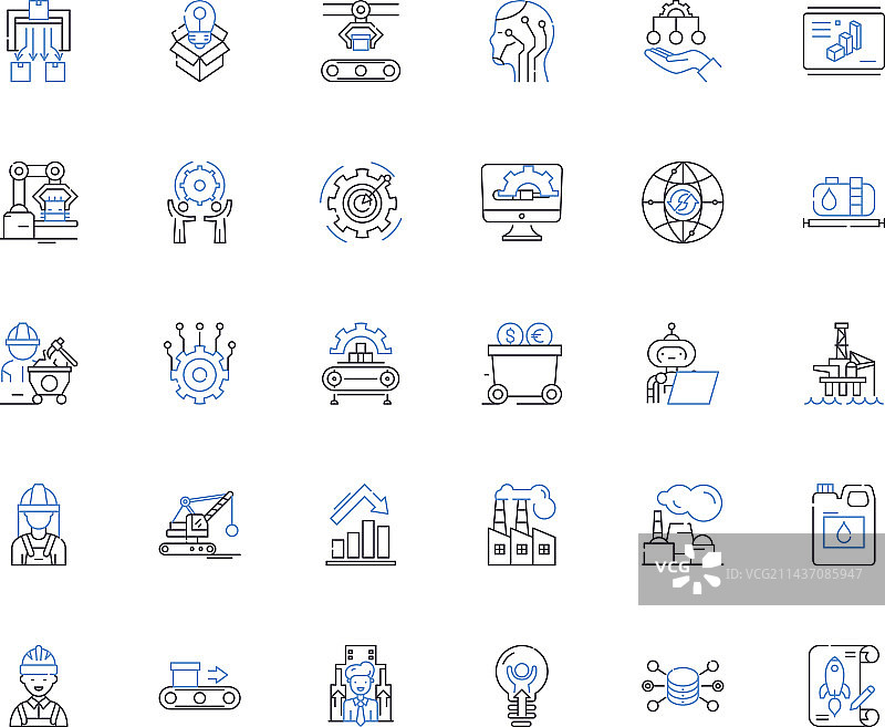 商业线条图标合集图片素材