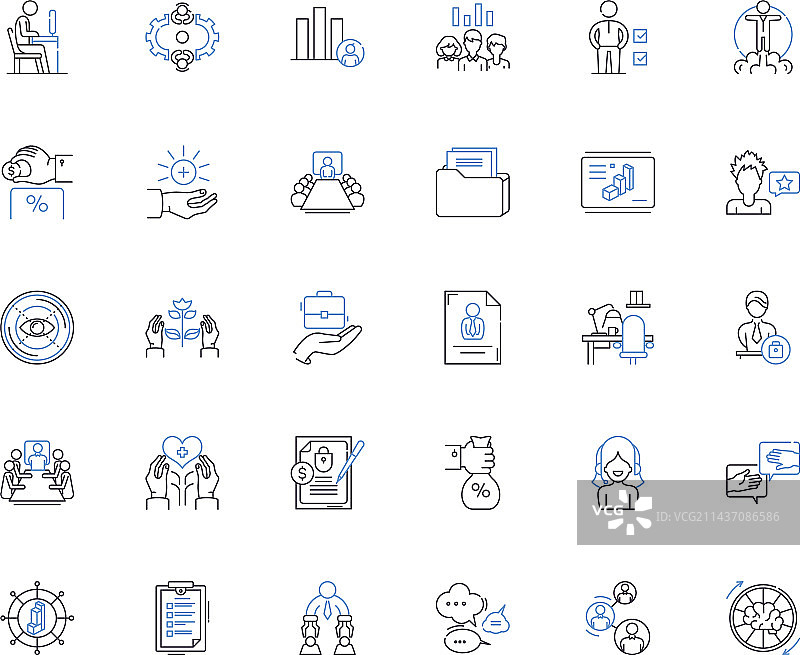 预算规划线性图标合集图片素材