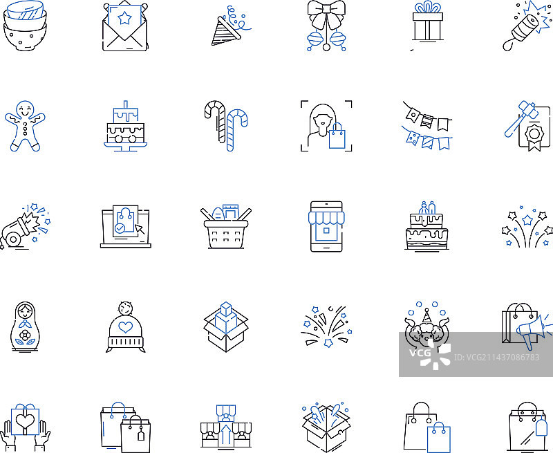 纪念品线性图标合集图片素材