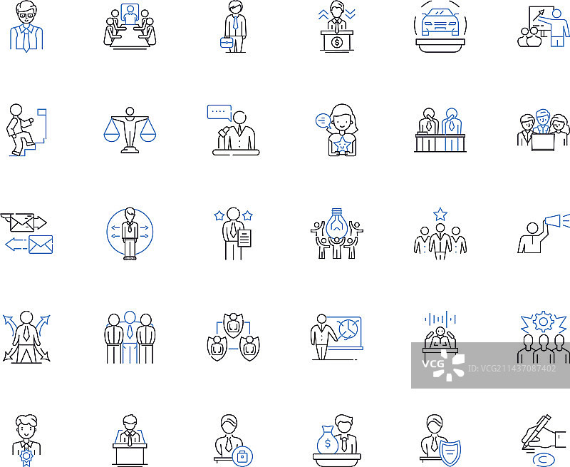 目标设定线性图标合集：雄心图片素材