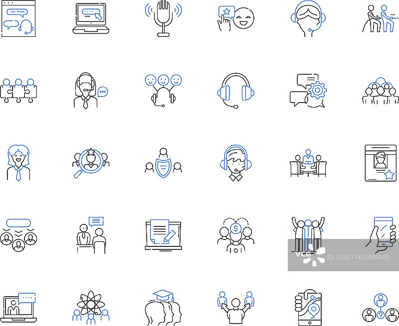 社区线条图标合集图片素材