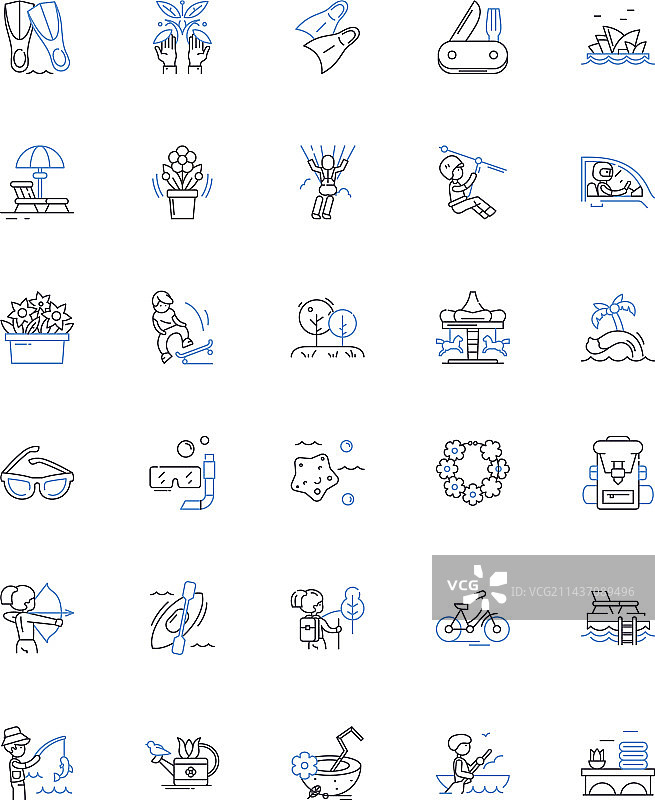 河流巡游线路图标风景集锦图片素材