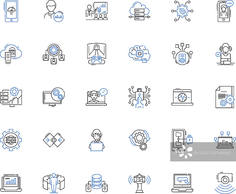 现代科技线性图标合集图片素材