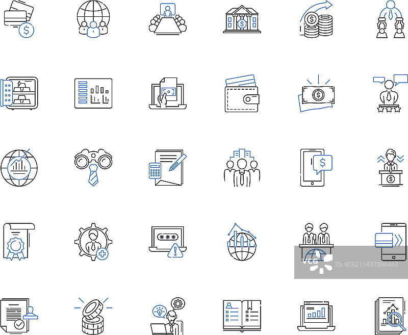 收购系列线性图标图片素材