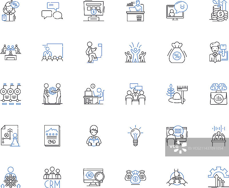 员工晋升线性图标合集图片素材