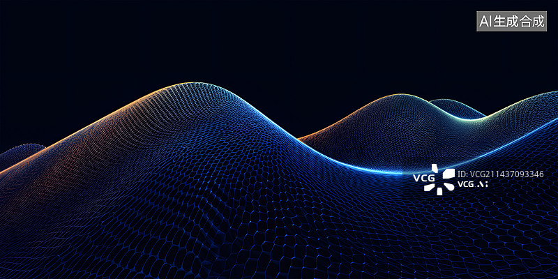 【AI数字艺术】科技感大数据抽象网络空间背景图片素材
